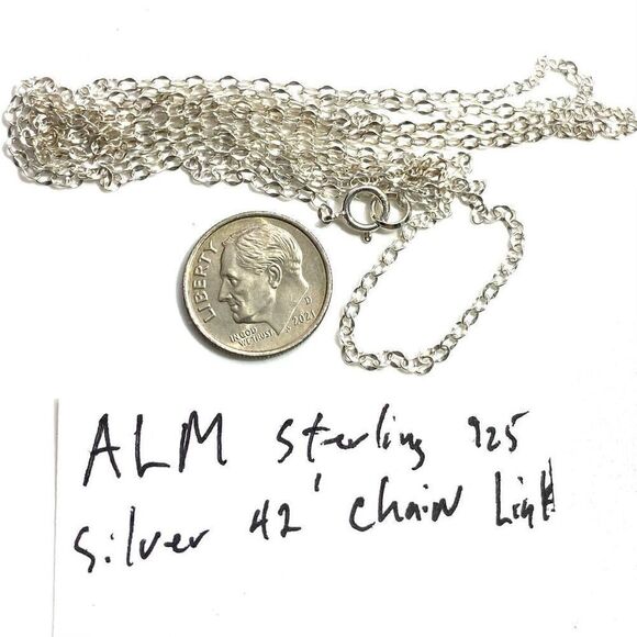 ALM Extra Long Sterling Silver 42” Link Chain - Picture 9 of 9